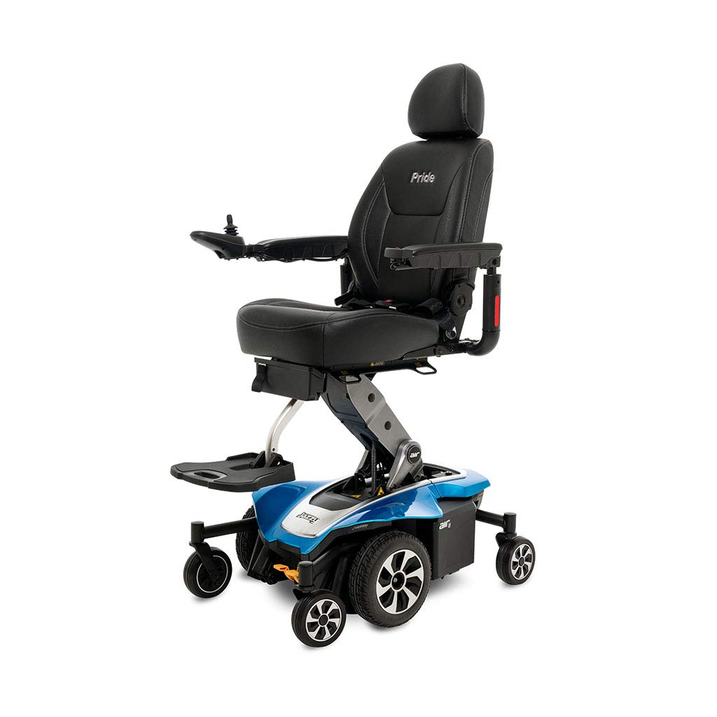 LIVING WELL STORES Pride Jazzy Air 2 Power Chair, Mid-Wheel 6 with Active-Trac Suspension, with 5-Year Extended Warr (Sapphire Blue, 20 x 20 x 22 Seat)
