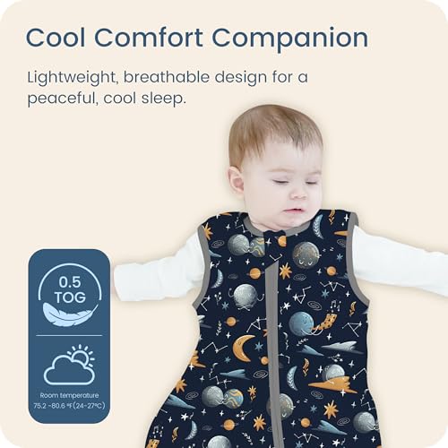 Image of Toddler Sleep Sacks 2T-3T-4T, 0.5 TOG Light Summer Wearable Blankets, Extra Long XL Sleeping Bags, 2 Pack