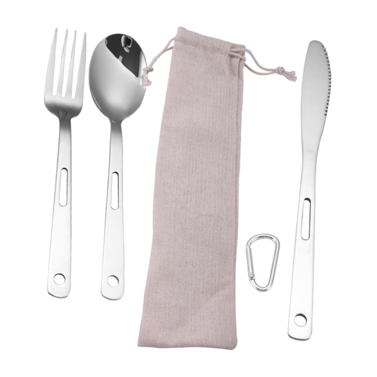 ifundom Posate in Acciaio Inox Per Campeggio Utensili Da Viaggio Leggeri e Compatti Forchette Coltelli e Cucchiai Portatili Per Picnic e Barbecue All Aperto