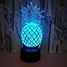 Produktbild 3D Illusion Lampe Led Nachtlicht Ananas 7 Farbwechsel Usb Tischlampe Usb Obst Für Wohnkultur Kreative Persönlichkeit Kinderzimmer Dekoration Personalisierte Raumdekoration
