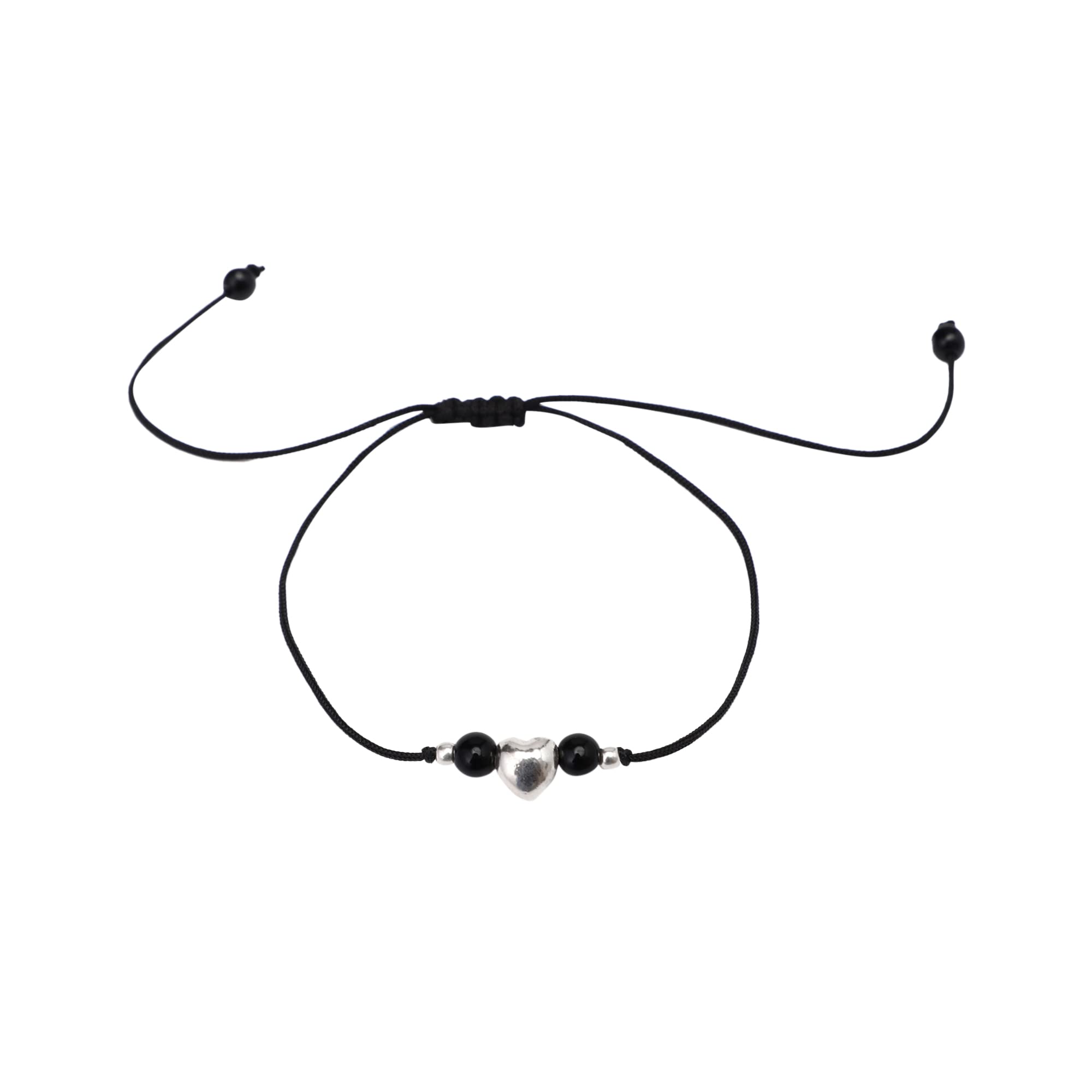 DHRUVS COLLECTION EXCLUSIVE 925 Pure Silver Black Thread Adjustable Anklet With Heart Ball For Women and Girls - Single Piece (B0BFXNP67Q) Amazon Price History, Amazon Price Tracker