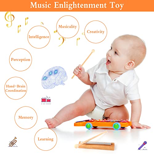 Energy Chime Bars Wooden Percussion Chime Instruments With Mallet And a Storage Bag Single Tone Chime Healing Sound For Meditation Yoga Healing Music Prayer Kids Musical Toy - 7