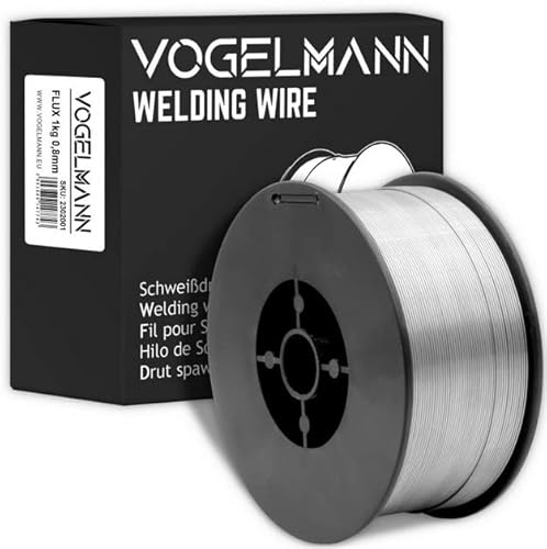 Bobine de fil animé en acier E71T-GS avec protection intégrée pour soudure MIG sans gaz. Diamètre 0,8 mm. Poids 1 kg Cover