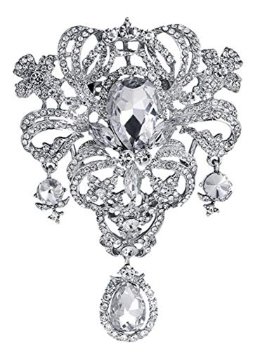 Extra LARGE Antique Vintage Art Deco Victorian Style Silver Tone