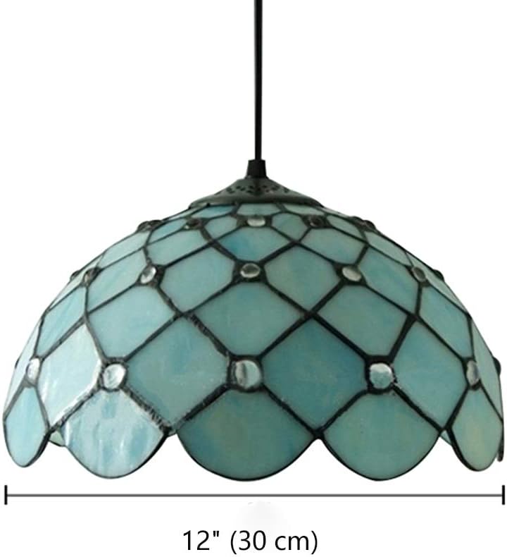 Gеt Dіѕсоunt оƒƒеr LITFAD Downward Dome Shade 12 Hanging Pendant Lighting in Tiffany Blue Stained Glass LED Chandelier Ceiling Hanging Light with Adjustable Hanging Cord Ceiling Lamp for Dining Room Bedroom Restaurant TOP оƒƒERS LITFAD Downward Dome Shade 12 Hanging Pendant Lighting in Tiffany Blue Stained Glass LED Chandelier Ceiling Hanging Light with Adjustable Hanging Cord Ceiling Lamp for Dining Room Bedroom Restaurant