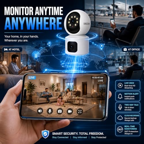 Image of UNICRON CCTV Camera for Home Outdoor & Indoor, Dual Lens WiFi Full HD