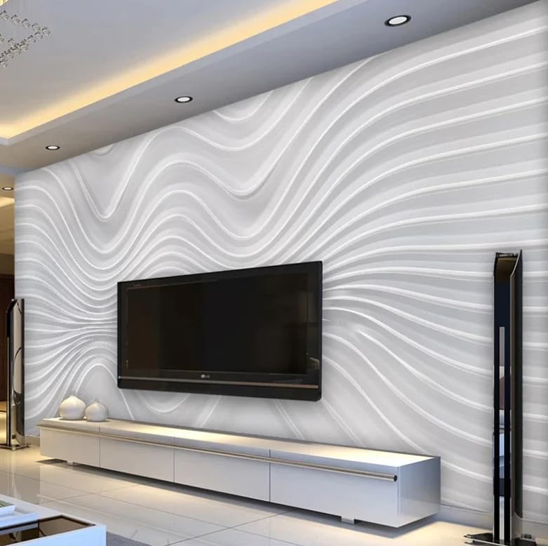 Papier peint mural 3D salon fond TV relief stéréoscopique 250cm