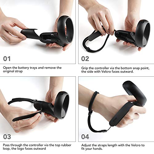 [Versão mais recente] Projeto KIWI Knuckle Strap para Oculus Quest/Oculus Rift S Touch Controller Gr