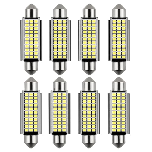 CJBIN Auto LED Innenbeleuchtung, 8 Stück 41MM Led Auto Innenraumbeleuchtung, 12V 1.2W Led innenraumbeleuchtung Birne Auto, Auto Innen Beleuchtung, Einfach zu Verwenden, Weiße Licht