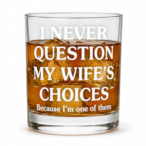 TAMUNBEE Gifts for Husband From Wife, Fathers Day To My Husband Wedding Anniversary Men Anniversary Fathers Day Birthday Gifts for Husband, Funny 11Oz Whiskey Glass for Men, Gifts from Wife