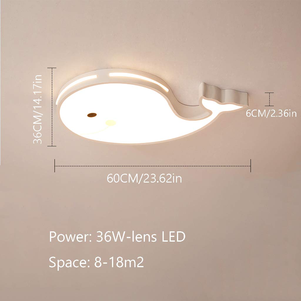 Plafonnier LED Enfant Baleine - Ø60 Cm, Dimmable, Télécommande, Blanc Chaud/Blanc/Froid - Pour Chambre Bébé - 8