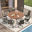 Walnut Table/ Mixed Brown Chairs