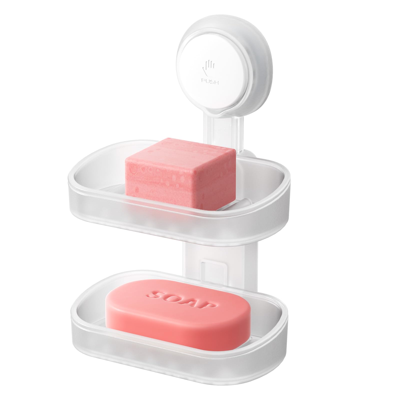 TAILI Soap Holder, Soap Dish for Shower Suction Cup, Bar Soap Holder, Clear