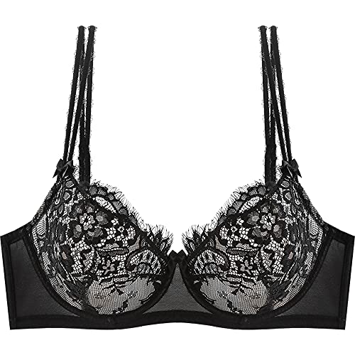 Soutien-gorge minimiseur noir 85E à armatures emboîtant WENJUN