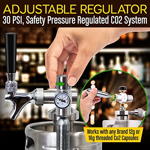 Nutrichef PKBRTP50.5 Premium Keg Dispenser, One Size, Stainless Steel