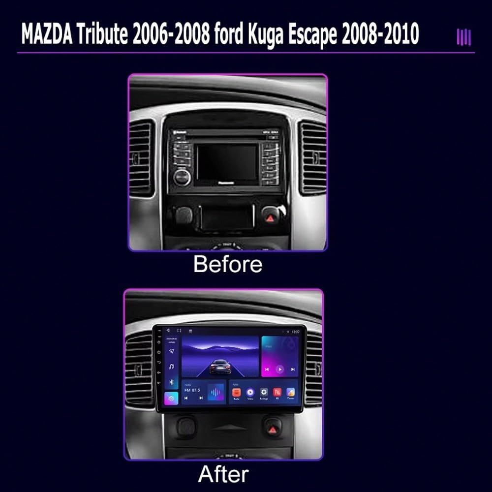 Multimedia Radio dla MAZDA Tribute 2006-2008/ford Kuga Escape 2008-2010 9 Inch Android 15 Touch Screen with Gps Wifi Bt Fm For, 8 Core 4G+64G