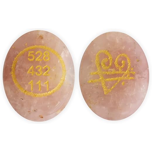 Natural Rose Quartz Zibu Symbol Oval Shape