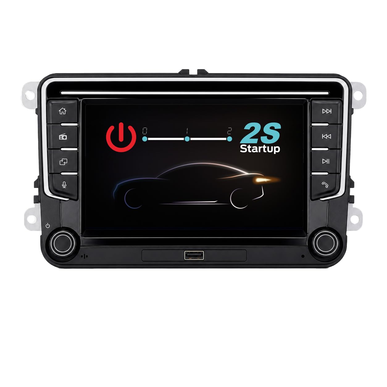 YZKONG CarPlay Android IPS Touchscreen-Autoradio - Sauberes Linux-System, AM/FM RDS Radio, BT, Dual-USB-Port, kompatibel mit VW Passat, Golf MK5, Jetta, Caddy, EOS, Tiguan