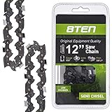 8TEN Chainsaw Chain for Husqvarna 240 136 137 141 142 36 41 Poulan 2150 1950 2050 12 inch Bar .050 Gauge 3/8 Pitch 45DL (1 Chain)