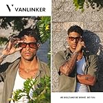 VANLINKER Retro Small Chunky Rectangle Sunglasses for Men Women Vintage Trendy Square Thick Sun Glasses VL9823 - Image 2