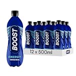 Boost Energy Drink Original Flavour - 12 Pack Drinks with Caffeine, Taurine and Vitamin B | Carbonated Energy Drinks | Gluten Free Vegan Low Calorie Fizzy Drinks Multipack | 12x500ml