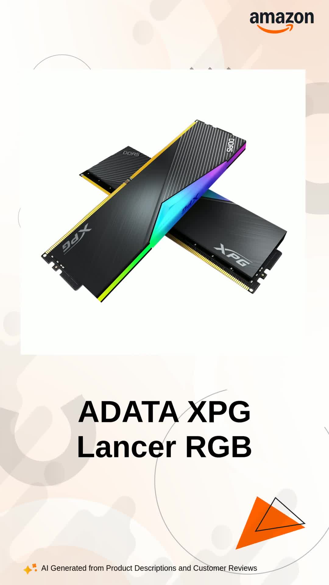 ADATA XPG Lancer RGB 16GB DDR5 6000 MHz Desktop Memory RAM ADATA XPG Lancer RGB 16GB DDR5 6000 MHz Desktop Memory RAM