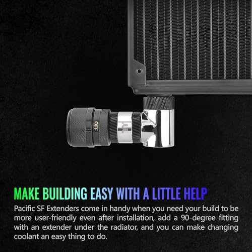 Image of Thermaltake Pacific SF Male to Male 20mm Extender Silver Black /DIY LCS /Fittings CL-W390-CU00SL-A