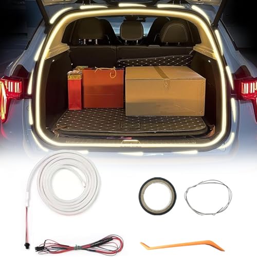 Dynamic Flowing Car Trunk Light Strip, CarTrunk LED Light Strip, Flexible LED StripCar TrunkLight, Waterproof Cargo Ambient Lighting for SUV Vans (Flowing: Warm,2M)