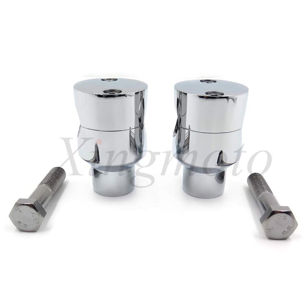 NBX- Motorrad Chrom Shorty rund 7/8" 22mm Lenker Riser für Harley Kawasaki Yamaha V-Star 650 VTX 1300 Valkyrie Boulevard Intruder Volusia