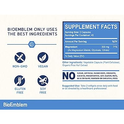 BioEmblem Triple Magnesium Complex 180 Capsules and Vitamin B-Complex
