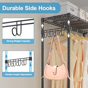 VIPEK L4 Garment Rack L Shaped Clothes Rack for Corner, Freestanding Portable Wardrobe Closet Heavy Duty Clothing Rack with 3 Hanging Rods & 2 Side Hooks, 43.3"Lx29.1"Wx76.4"H, Max Load 810LBS, Black VIPEK L4 Garment Rack L Shaped Clothes Rack for Corner Freestanding Portable Wardrobe Closet Heavy Duty Clothing Rack with 3 Hanging Rods 2 Side Hooks 433Lx291Wx764H Max Load 810LBS Black