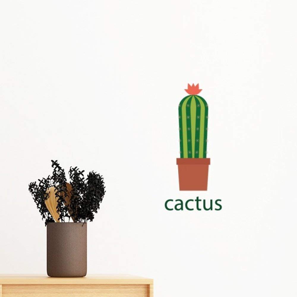 Sticker mural cactus plante en pot vert succulentes amovible 60cm pour decoration de chambre