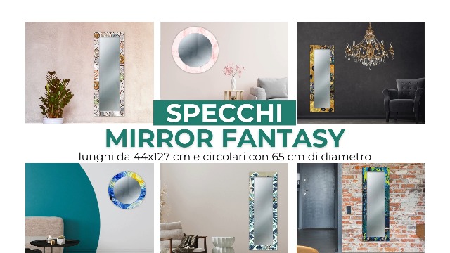 Lupia - Specchio da Parete Moderno MIRROR FANTASY BABY ASTRONOMY Cornice Stampata Vero Vetro Cristallo 44x127 cm | Leroy Merlin