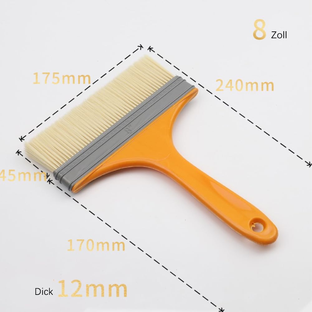 Lot de 10 pinceaux plats de 20,3 cm - Pinceau à lasure - Pinceau de peinture - Avec manche en plastique - Brosse manuelle pour le décapage - Pour murs, clôtures, balustrades en bois