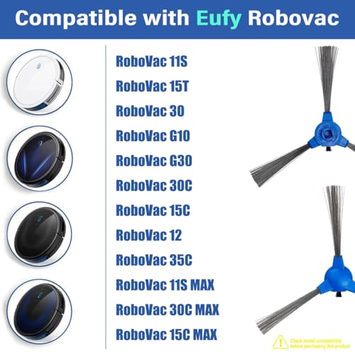 Image of HASTHIP Replenishment Kit, 4Pcs Replacement Side Brushes for EUFY 11S RoboVac 30 11 MAX 15C, Universal Replacement Parts Replacement Accessories Vacuum Floor Cleaner Robot Replacement Side Brush