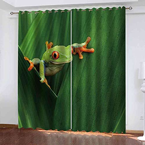 Rideaux occultants 3D grenouille pour chambre d'enfant 140x160 cm - 2