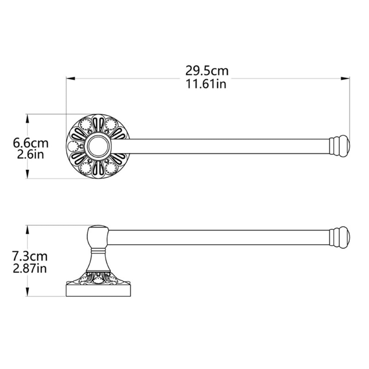 Porta Asciugamani Singolo 29cm in Rame Stile Europeo | Finitura Lucida Effetto Antico, Design Moderno Elegante, Uso Comodo Sotto la Doccia