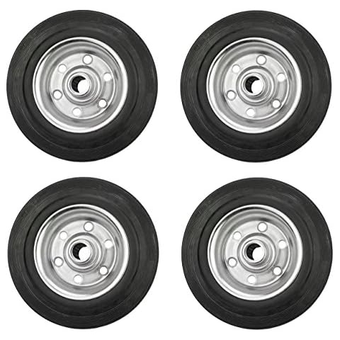 4er Set Vollgummi-Rad 100x30x12 mm Rola Nabe 40 mm, Stahlfelge, schwarz Cover