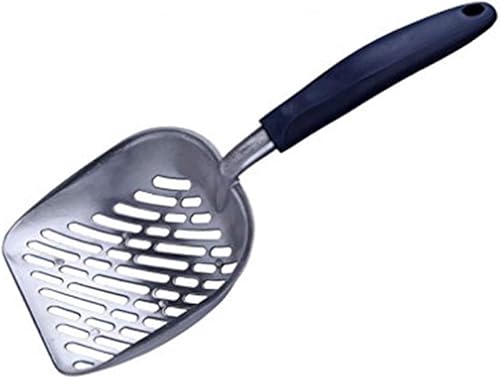 Chi-buy Cuchara de arena para gatos de metal gigante de acero inoxidable con agujero oblicuo, tamaño 13.58 pulgadas de largo x 5.51 pulgadas de