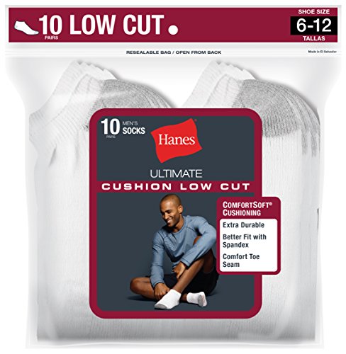 Hanes Classics Men's FreshIQ, X-Temp Cushioned Foot Bottom No Show Socks (Pack of 12 Pairs)2