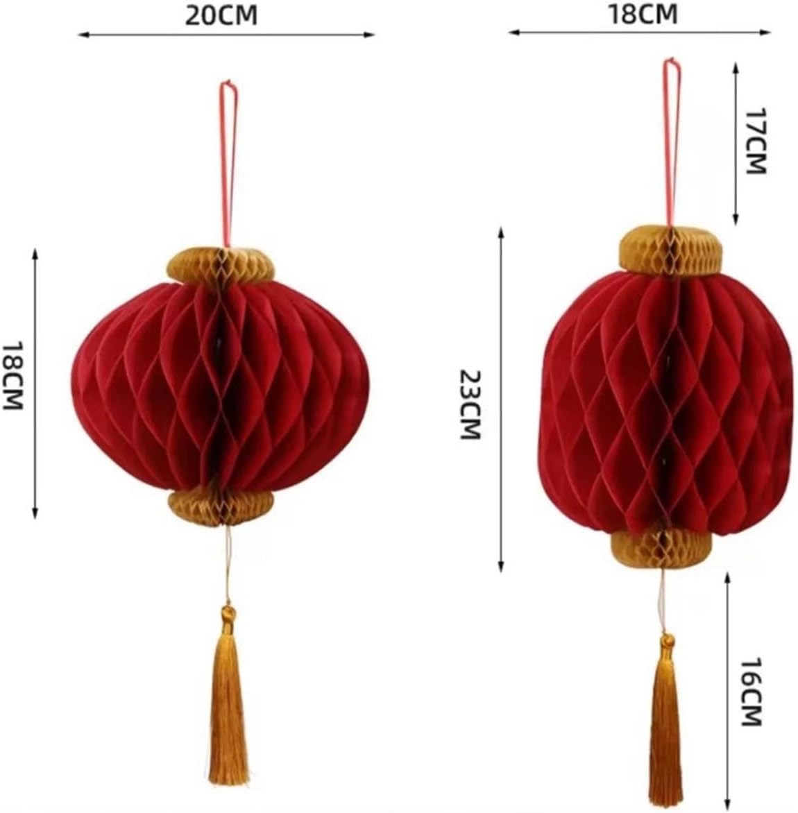 Chinese New Year Decorations Chinese Honeycomb Lantern New Year Paper with Tassel Spring Festival Decoration Party Supplies