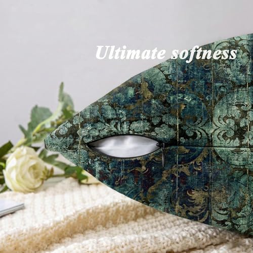 Image of ishro home Premium Cushion Cover 16 inch x 16 inch | Luxury European Mosha Fabric | Love at First Sight Designs | Hidden Zipper | Machine Washable, Non- Fading | (4, Shahi Marrakech, 16 x 16 Inches)