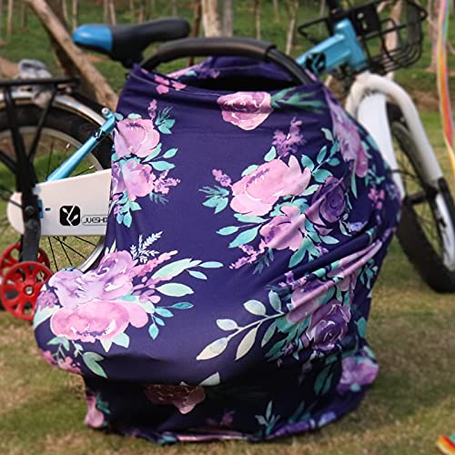 Image of Breathable Car Seat Cover for Babies, Multi-use Cover Carseat Canopy, Breastfeeding Cover, Car Seat Covers for Bbies, Boys & Girls Shower Gift