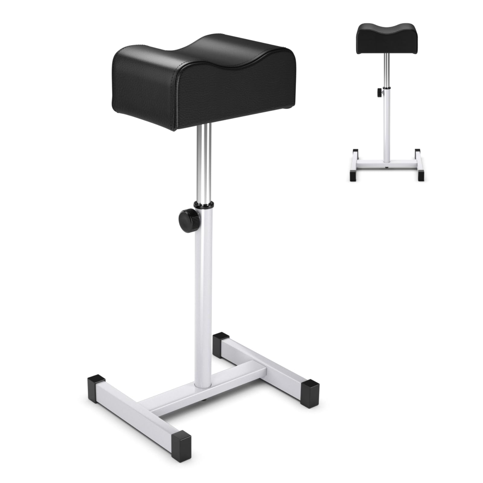 Pedicure Footrest, 45-65cm Adjustable Manicure Foot Rest with Non-Slip Foot Cover, Professional Pedicure Support for Beauty Salon Spa (Black)