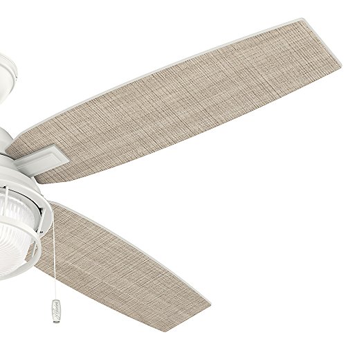Hunter Fan Company, 59240, 52 Inch Ocala Fresh White Indoor / Outdoor Ceiling Fan With Led Light Kit And Pull Chain #TOP3