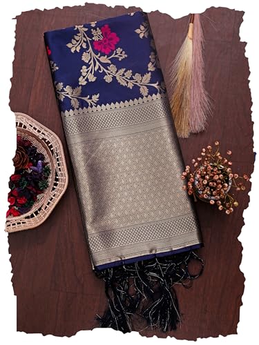 Image of DEVANGI Women's Woven Jacquard Banarasi Silk Printed Dupatta /Chunni with Meena Work, Width 1 Meter, Length 2.5 Meter