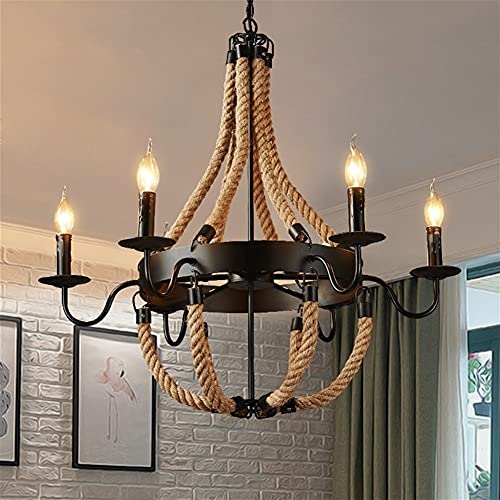 Lustre corde chanvre rétro pour remplacer un plafonnier terne par un style loft