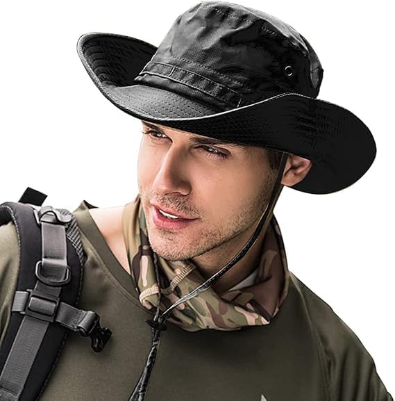 Image of Sun Hats for Men Women Bucket Hat UPF 50+ Boonie Hat Foldable UV Protection Hiking Beach Fishing Summer Safari