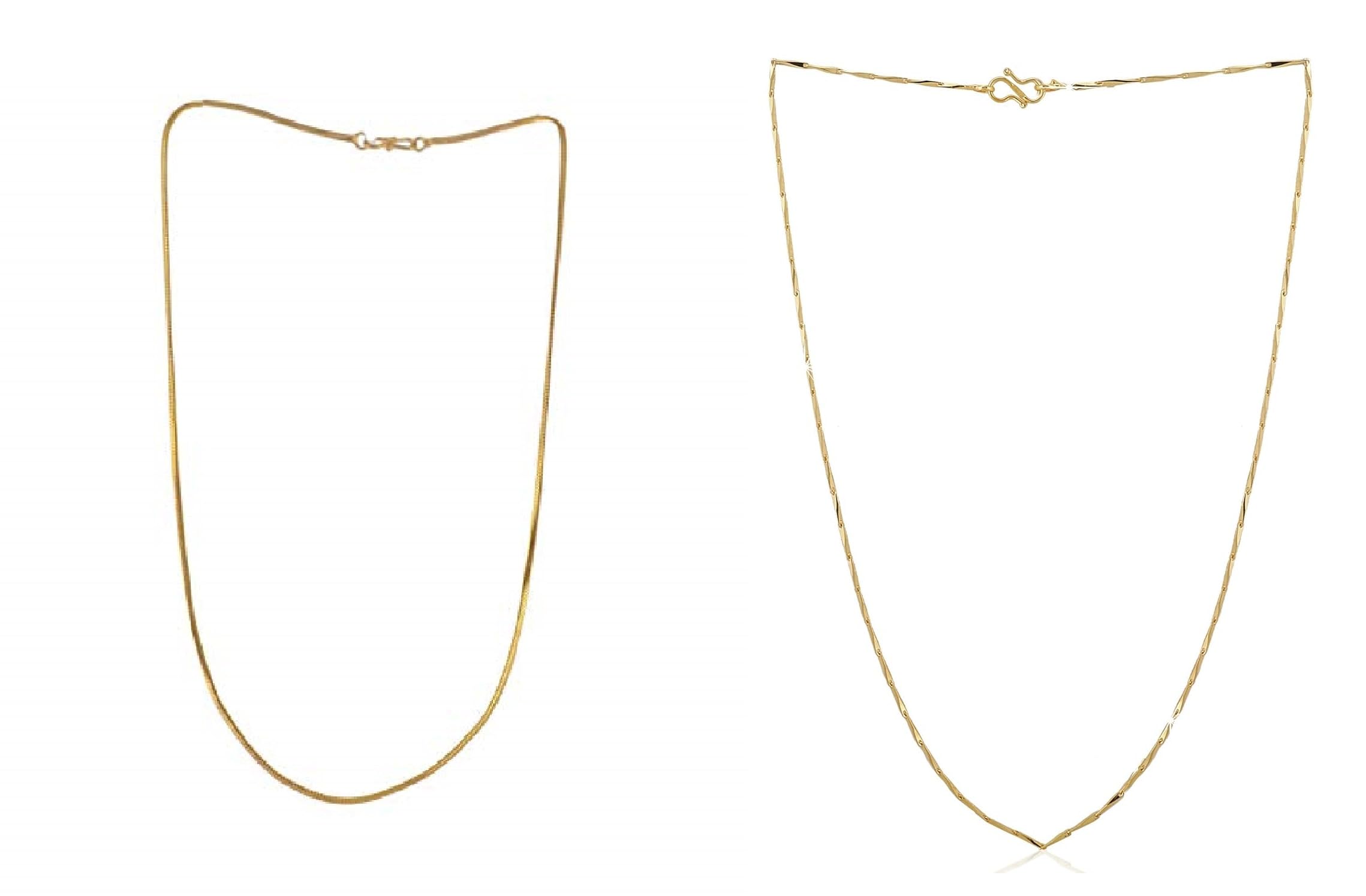 Fashion Accessories Chain Artificial Gold Plated Womens Jewellery Elegant Simple Plain Necklace Gold Chain Neck Chain for Girls 2 PCS in different style (Size-18 inch) (B0C1RRPYD9) Amazon Price History, Amazon Price Tracker