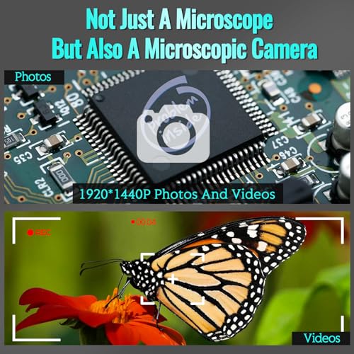 Image of USB Digital Microscope, 50X-1600X Magnification Handheld Digital Microscope with Adjustable Stand, Compatible with Android Phone, Mac, Windows PC